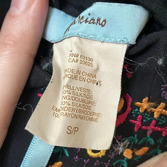 Marciano Silk Black Tiered Embroidered Halter Dress Womens Small Long Maxi - Picture 7 of 8